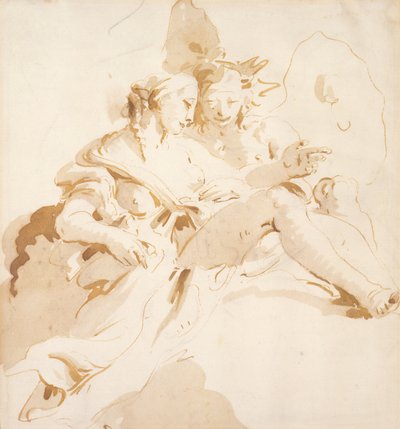 Zephyr en Flora door Giovanni Battista Tiepolo